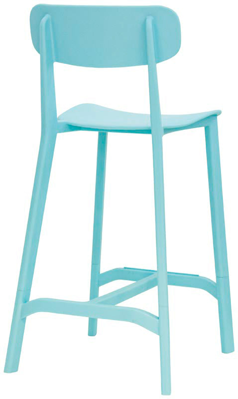 Set da 2 Sgabello alto in polipropilene con schienale per interno e esterno cm 45x49x102h - vari colori