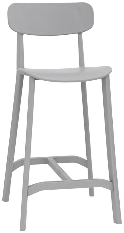 Set da 2 Sgabello alto in polipropilene con schienale per interno e esterno cm 45x49x102h - vari colori