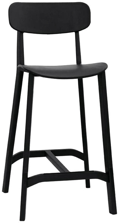 Set da 2 Sgabello alto in polipropilene con schienale per interno e esterno cm 45x49x102h - vari colori