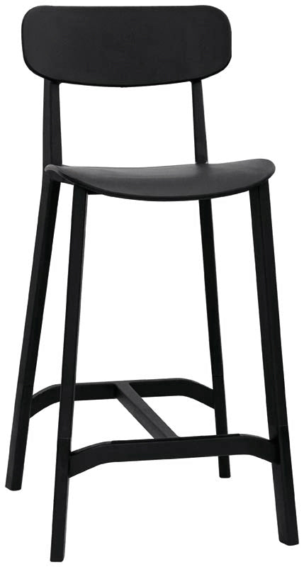 Set da 2 Sgabello alto in polipropilene con schienale per interno e esterno cm 45x49x102h - vari colori