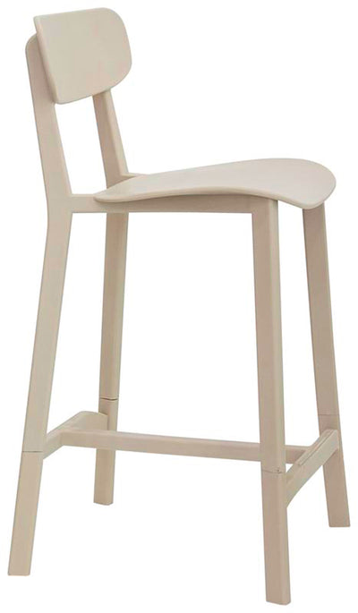 Set da 2 Sgabello alto in polipropilene con schienale per interno e esterno cm 45x49x102h - vari colori