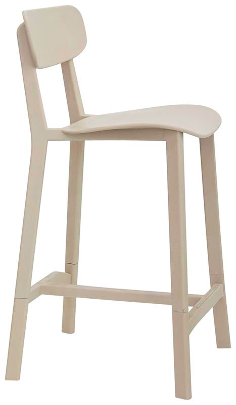 Set da 2 Sgabello alto in polipropilene con schienale per interno e esterno cm 45x49x102h - vari colori