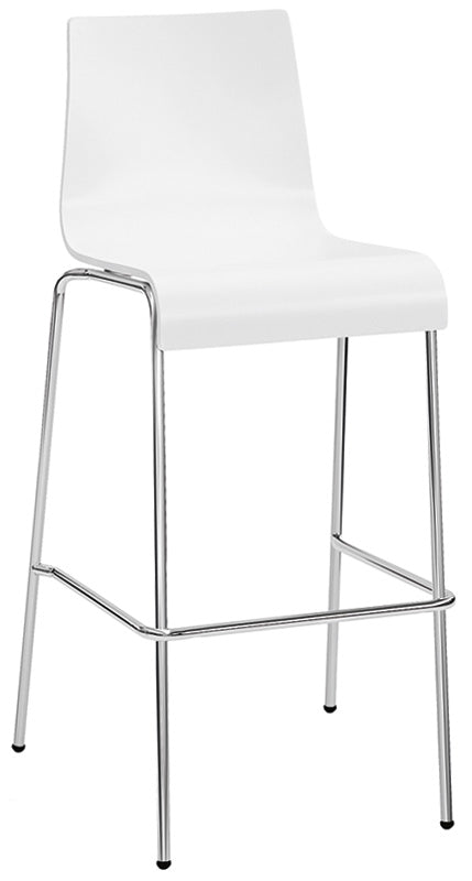 Set da 2 Sgabello moderno alto per bar o cucina in acciaio cromato e legno cm 39x39x102h - vari colori