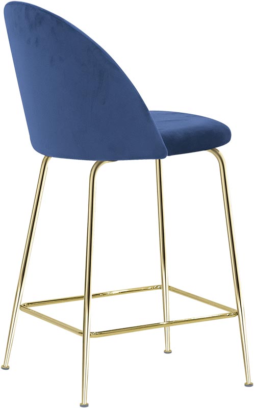 Set da 2 Sgabello fisso moderno in metallo dorato e tessuto cm 44x42x108h - vari colori