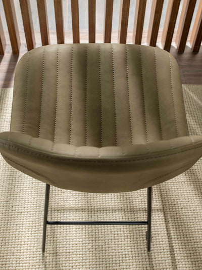 Set da 4 Sgabello moderno in metallo verniciato seduta in ecopelle cm 49x53x98h - vari colori