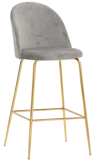 Set da 2 Sgabello fisso moderno in metallo dorato e tessuto cm 44x42x108h - vari colori