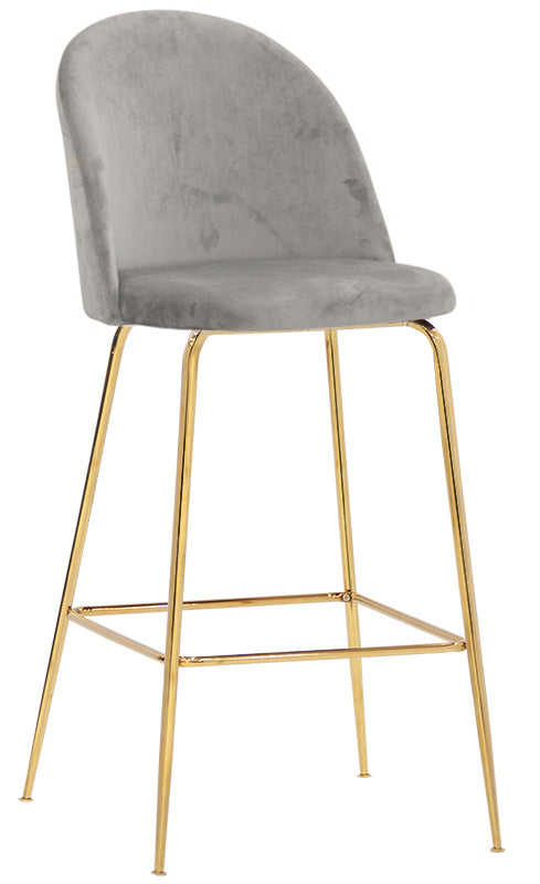 Set da 2 Sgabello fisso moderno in metallo dorato e tessuto cm 44x42x108h - vari colori