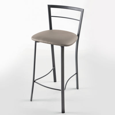 Set da 2 Sgabello alto moderno in metallo seduta in ecopelle cm 40x42x87h - vari colori