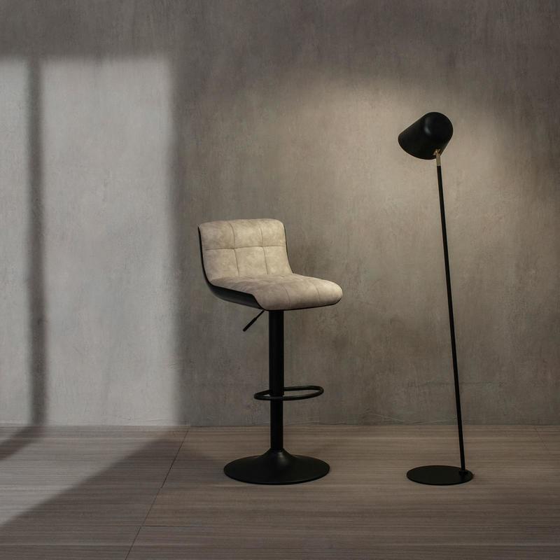 sgabello alto regolabile stile industrial vintage colore beige