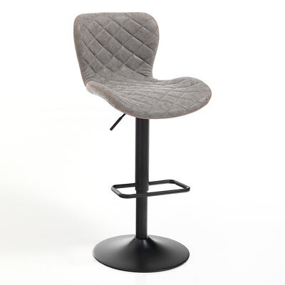 Set da 2 Sgabello regolabile struttura in metallo seduta in similpelle cm 48x55x87/107h