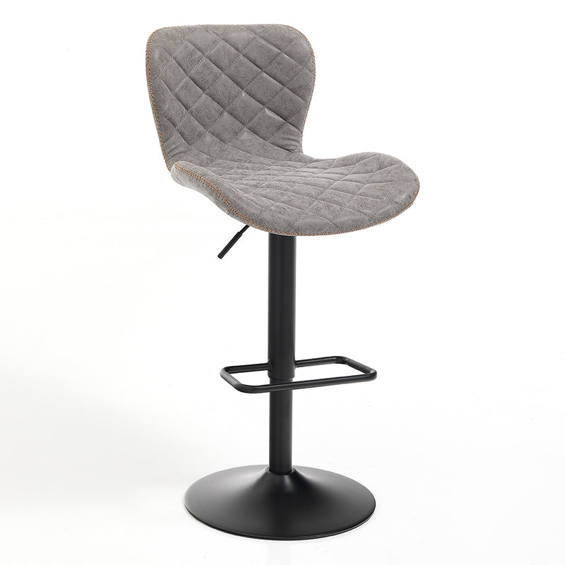 Set da 2 Sgabello regolabile struttura in metallo seduta in similpelle cm 48x55x87/107h