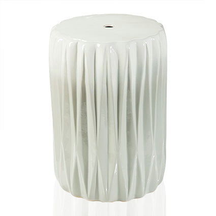Sgabello in porcellana colore bianco design moderno cm 31x31x44h