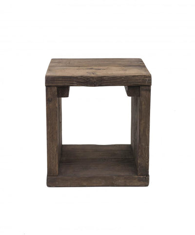 sgabello cubo finitura noce