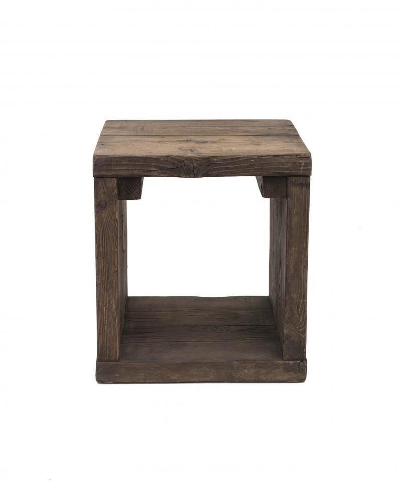 sgabello cubo finitura noce