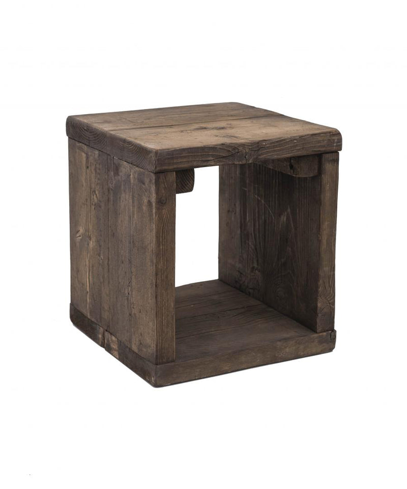sgabello cubo finitura noce
