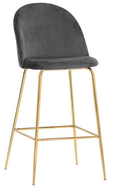 Set da 2 Sgabello fisso moderno in metallo dorato e tessuto cm 44x42x108h - vari colori