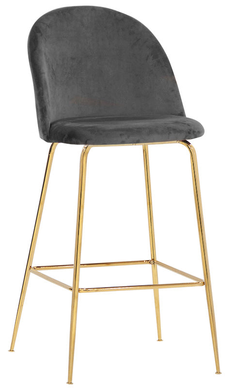 Set da 2 Sgabello fisso moderno in metallo dorato e tessuto cm 44x42x108h - vari colori