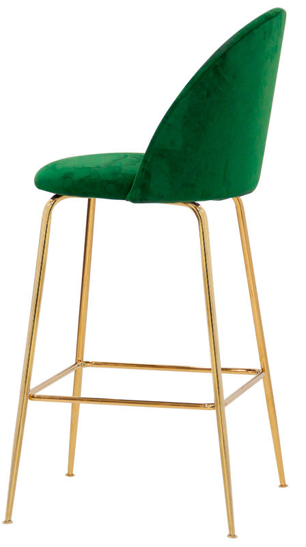 Set da 2 Sgabello fisso moderno in metallo dorato e tessuto cm 44x42x108h - vari colori