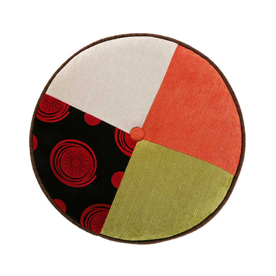 Sgabello basso pouf moderno in tessuto patchwork cm Ø 35x35h
