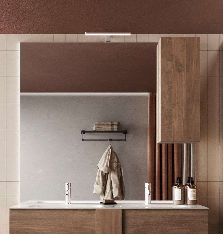 specchiera rettangolare da bagno con pensile