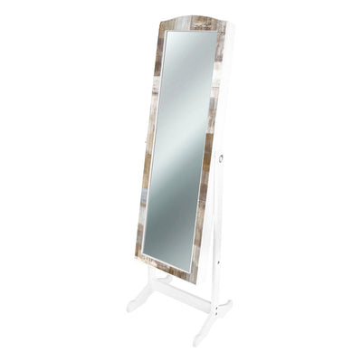Specchiera da terra porta gioie moderna in legno cornice fantasia cm 42x38x150h