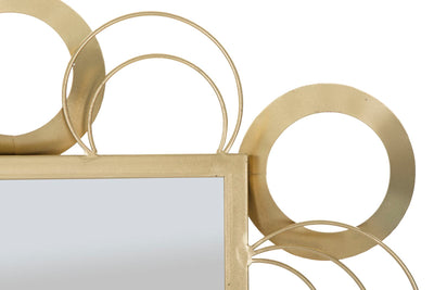 Specchio da parete rettangolare cornice in metallo dorato cm 76x3x108h