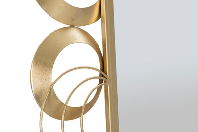 Specchio da parete rettangolare cornice in metallo dorato cm 76x3x108h