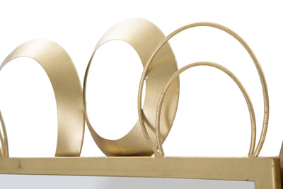 Specchio da parete rettangolare cornice in metallo dorato cm 76x3x108h