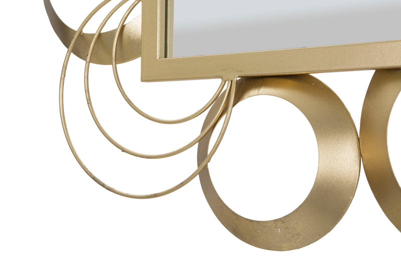 Specchio da parete rettangolare cornice in metallo dorato cm 76x3x108h