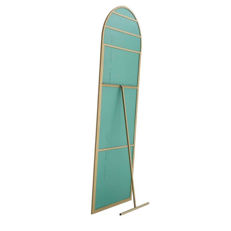 Specchio da terra cheval design moderno con cornice in metallo oro opaco cm 65x2x180h