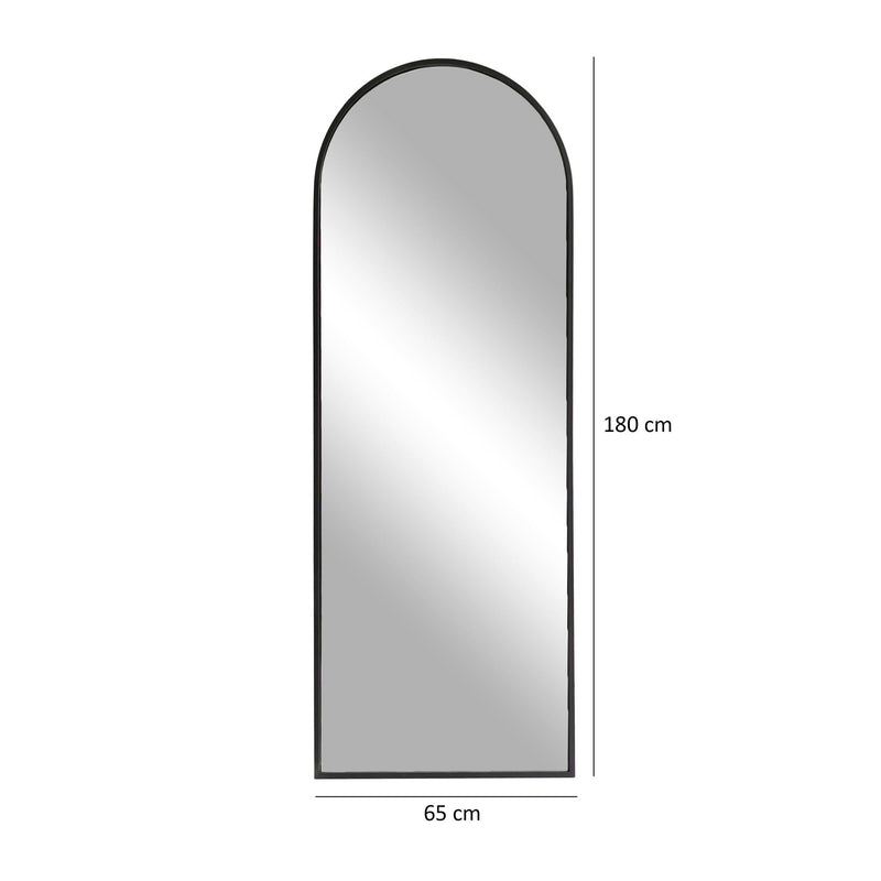 Specchio da terra cheval design moderno con cornice in metallo oro opaco cm 65x2x180h