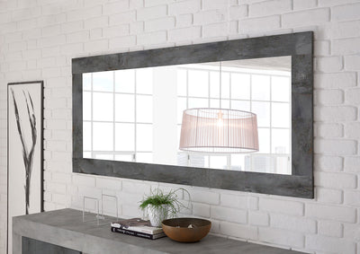 Orideo - Specchio orizzontale da parete cornice in legno moderno cm 170x2x75h - vari colori