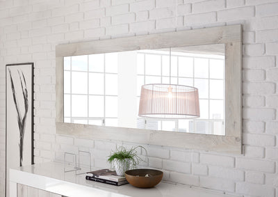 Orideo - Specchio orizzontale da parete cornice in legno moderno cm 170x2x75h - vari colori