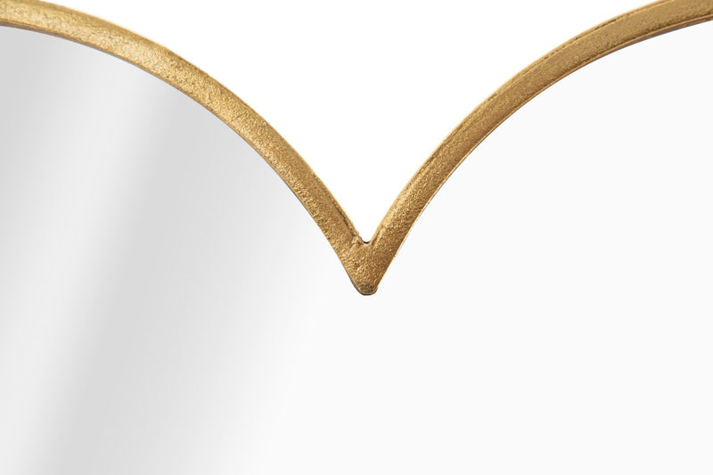 Specchio a forma di cuore cornice in metallo dorato cm 55x2x54h