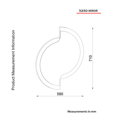 Specchio da parete design effetto sdoppiato con cornice in legno bicolore cm 59x71h