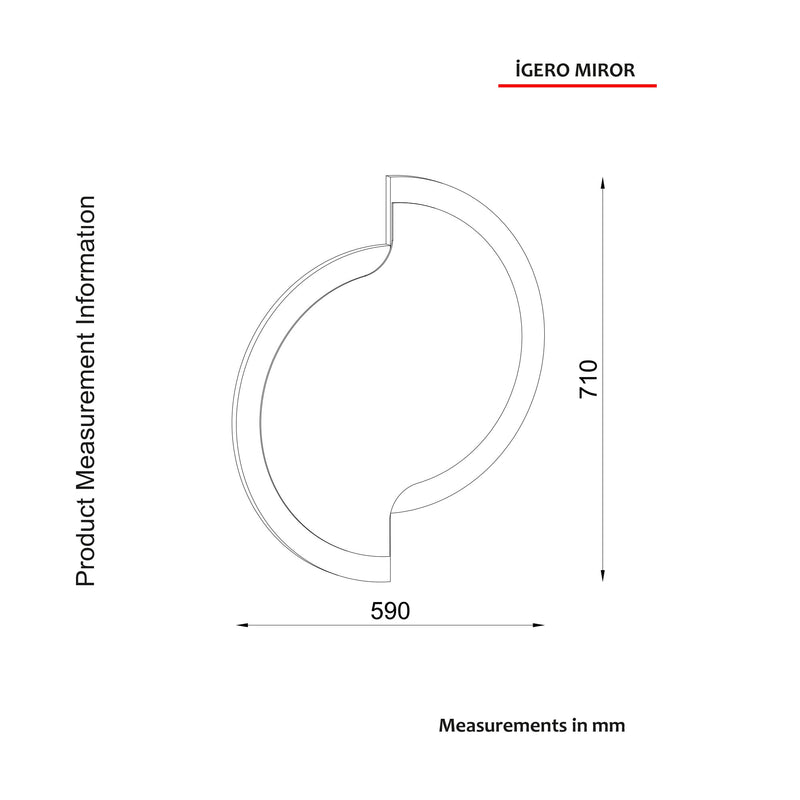 Specchio da parete design effetto sdoppiato con cornice in legno bicolore cm 59x71h