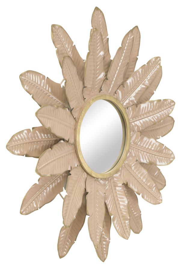 specchio moderno in metallo colore rosa