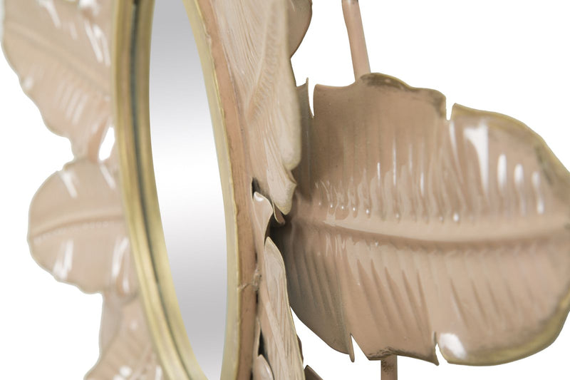 specchio moderno in metallo colore rosa