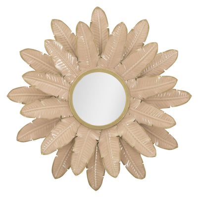 specchio moderno in metallo colore rosa