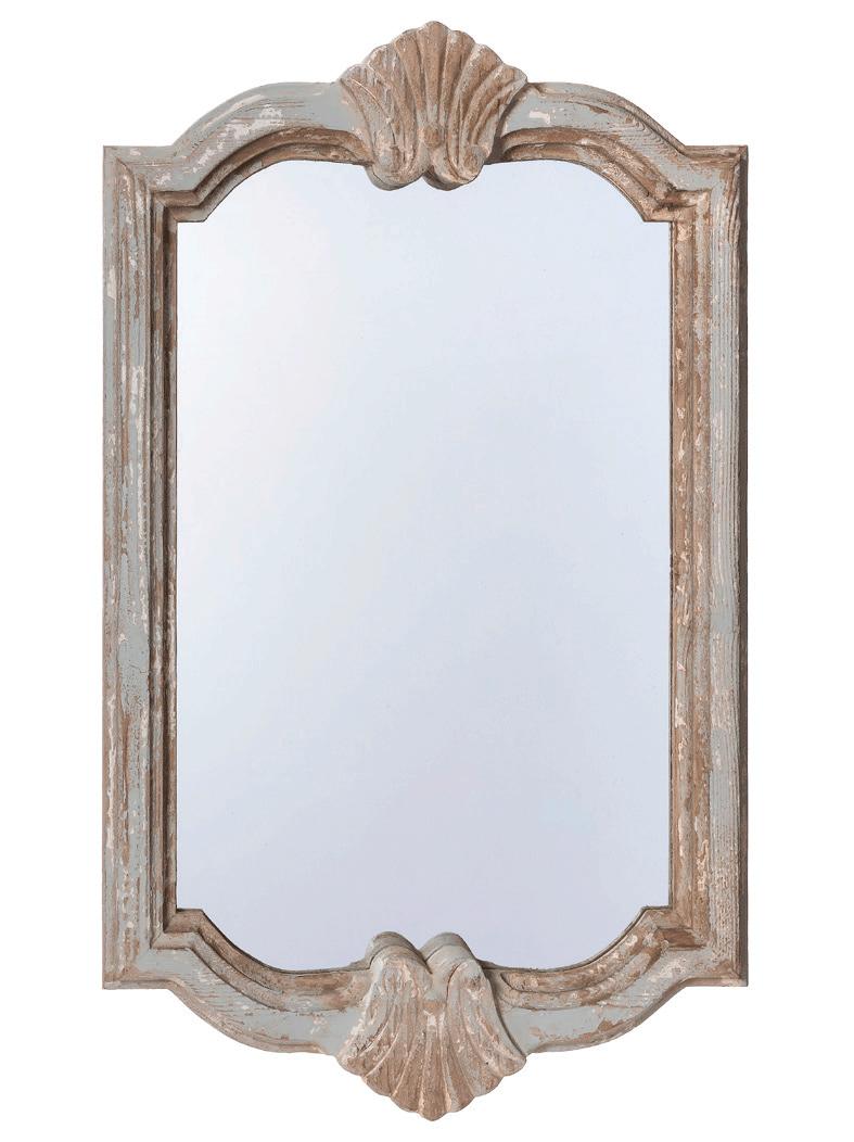 Specchiera in legno colore bianco invecchiato cm 44x4x71h