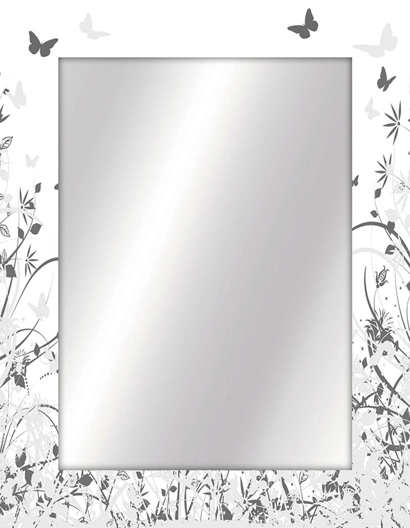 Specchio da parete design moderno in legno colore bianco cm 70x90