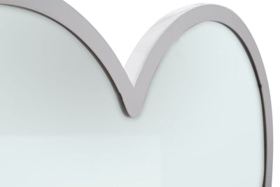 Specchio moderno da parete con cuori cornice in metallo bianco cm 62x2x50h