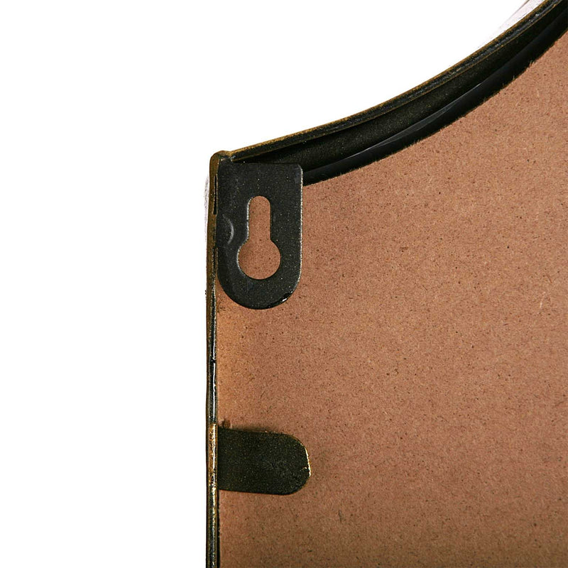 Specchio ottagonale da parete cornice in metallo dorato anticato cm 45x7x70h