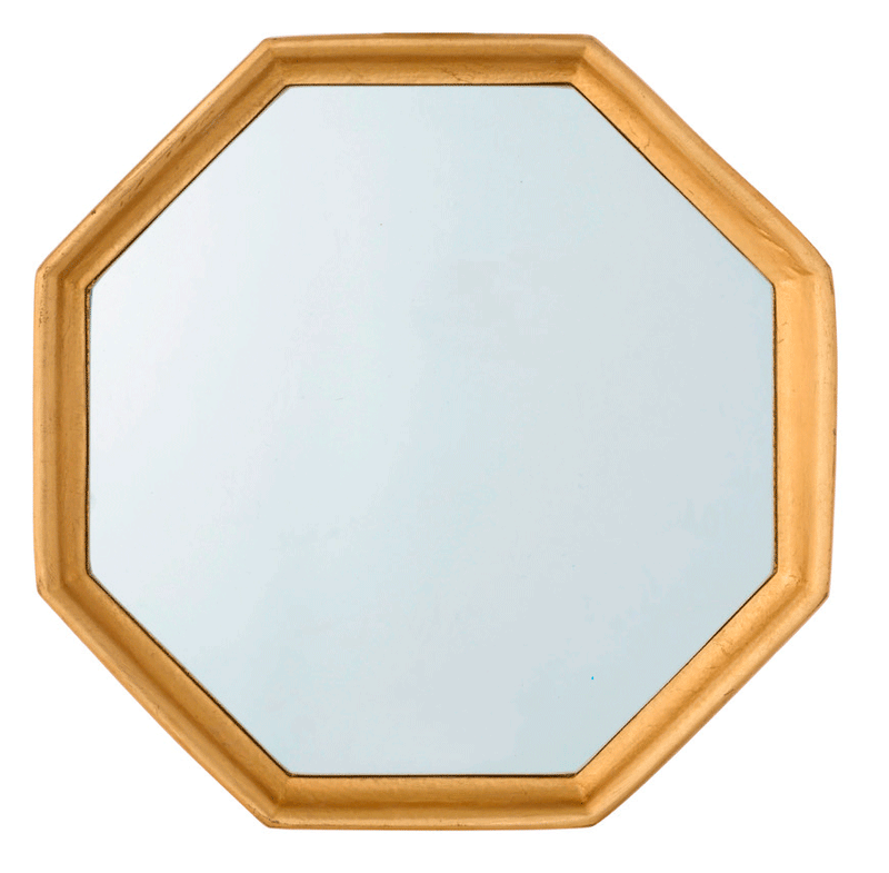 Specchiera ottagonale in legno color oro - varie misure