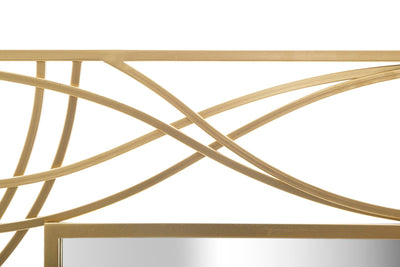 Specchio rettangolare da parete moderno cornice in metallo dorato cm 102x2x77h