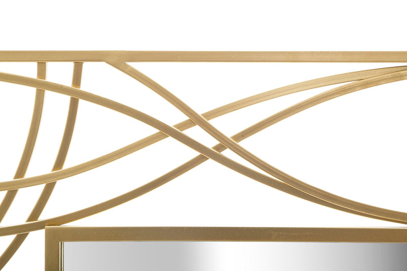 Specchio rettangolare da parete moderno cornice in metallo dorato cm 102x2x77h