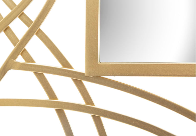Specchio rettangolare da parete moderno cornice in metallo dorato cm 102x2x77h
