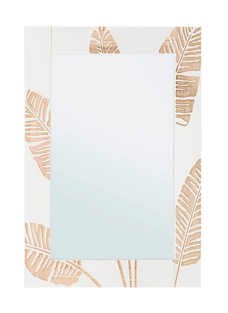 Specchio moderno in legno con decori colore bianco e oro forma rettangolare cm 54x2x76h