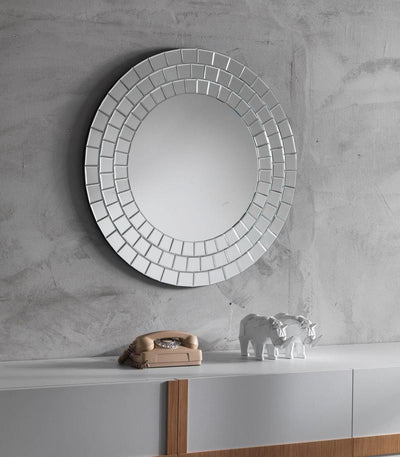 Specchio moderno da parete rotondo in vetro argentato cm Ø 80x2