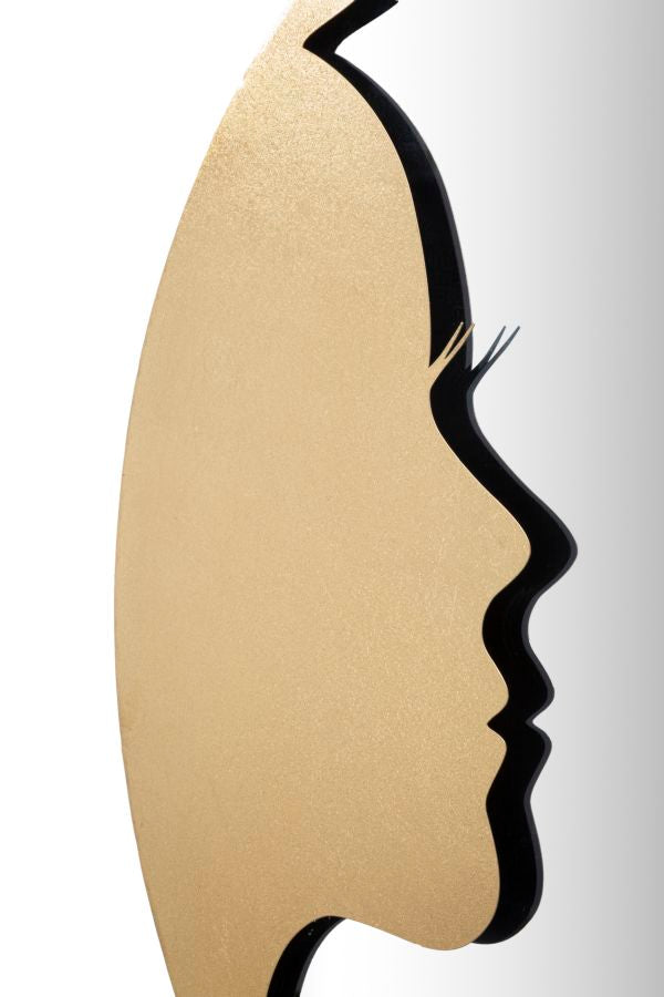 Specchio design tondo da parete cornice con profilo di donna cm Ø 80x2